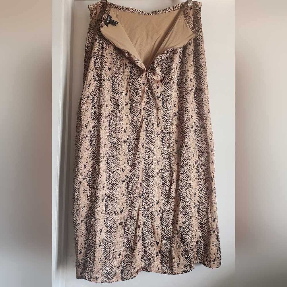 Paige Tan and Black Snake-Print Skirt sz L | Animal Print Skirt | Mob Wife - Picture 4 of 5